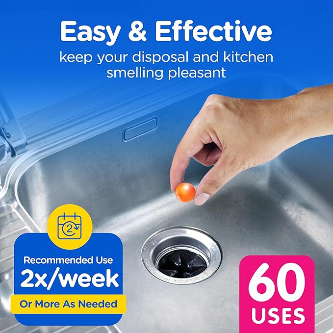 Compac Home Plink Garbage Disposal Cleaner and Deodorizer 60ct VALUE PACK - Orange