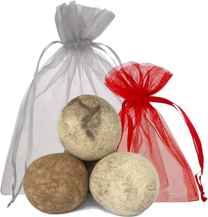 100% Natural Alpaca Dryer Balls | Organic Fabric Softener | Static Reducer | Hypoallergenic | Sustainable | Toxin Free | Handmade in USA | Reusable