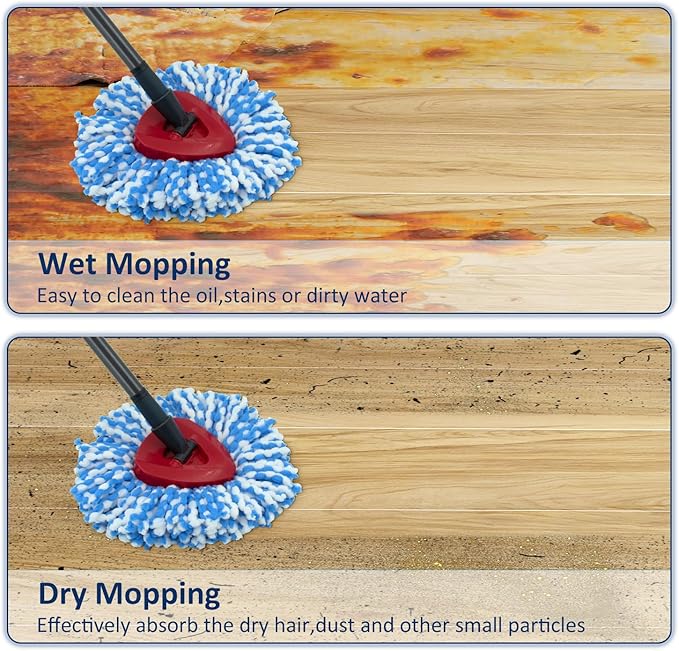 6 Pack Spin Mop Replace Head 𝐎𝐍𝐋𝐘 for O-cedar RinseClean 2 Tank Spin Mop,Mop Head Refill Replacement For O-cedar RinseClean 2 Tank System - Easy to Replace,100% Microfiber, All Floor Surface Clean