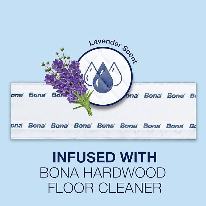 Bona® Disposable Wet Cleaning Pads for Hardwood Floors, Lavender Scent (Pack of 2)