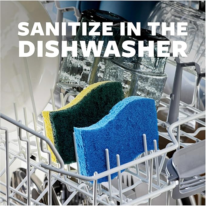 Scotch-Brite Heavy Duty Scrub Sponges, Sponges for Cleaning Kitchen and Household, Heavy Duty Sponges Safe for Non-Coated Cookware, 36 Scrubbing Sponges