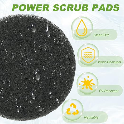 Power Scrub Pads, Scrubbing Pads 1500 Grits Scouring Discs - Fitting for (Home Kitchen Cleaning - Drill Attachment - Scrubber Replacement) 8 Pcs & 4 Inch & Green-Gray