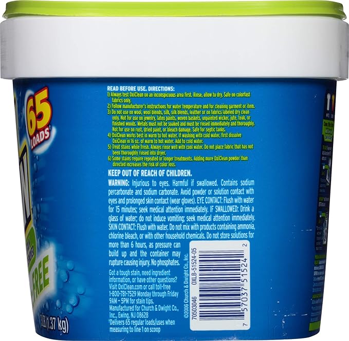 OxiClean Versatile Stain Remover Free, 3 lbs, Pack of 4