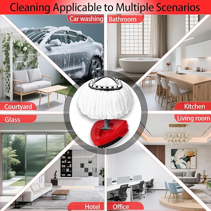 7-Pack Mop Heads Replacements for Ocedar EasyWring 1 Tank,Microfiber Spin Mop Refills, Deep Cleaning, Easy to Replace, Machine Washable