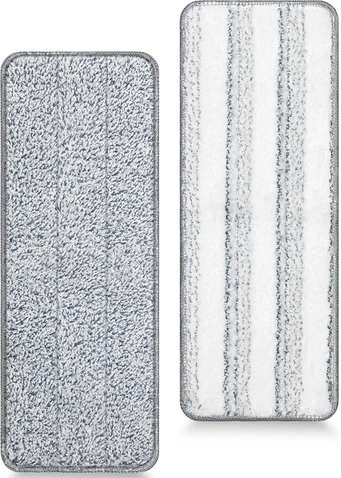2pcs Microfiber Mop Pads, Mop Head Replacement for Joymop, Mop Pads Washable Microfiber, Flat Mop Spray Mop Replacement Pads for Universal 13” Inch Flat Mop, Reusable Mop Pads, Cleaning Accessories
