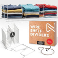 Tall Wire Shelf Dividers for Closet Organization – 8 Pack For 16 Inch Wire Shelves Only - Measure Before You Buy - Sturdy and Easy Set-Up with Bonus Rose Gold Hanger