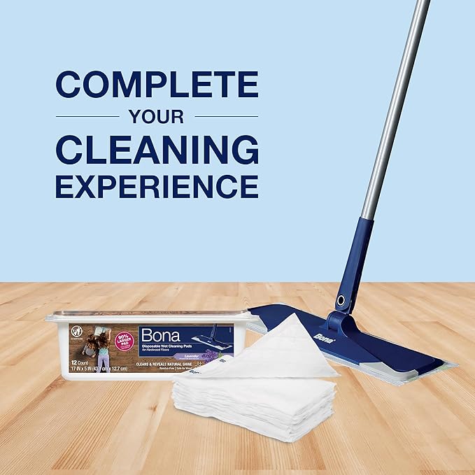 Bona® Disposable Wet Cleaning Pads for Hardwood Floors,Lavender Scent,(Pack of 6)