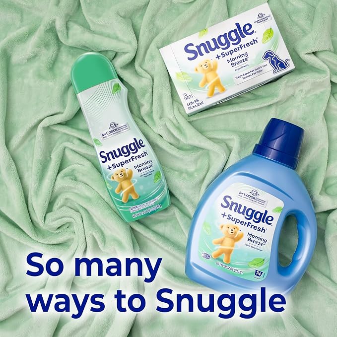 Snuggle SuperFresh In Wash Scent Booster, 21 Oz, Pack of 4, Morning Breeze, Laundry Beads for Long-Lasting Freshness, Fragrance Enhancer for Clothes, Bedding & Activewear, HE Safe