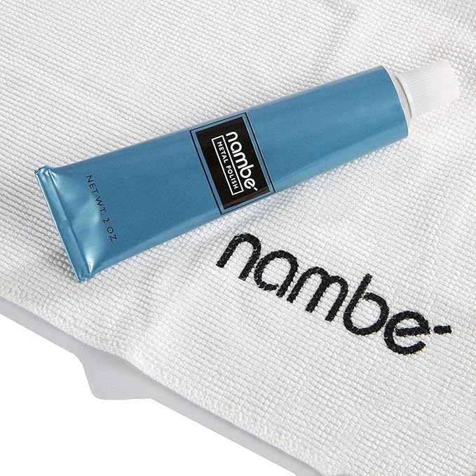 nambe Polish Kit | 2 Oz Tube, Cloth, and Gloves | Polish Kit for Nambe Metal Serving Bowls and Platters | For Brass, Bronze, Silver, Copper, Stainless Steel, and Gold
