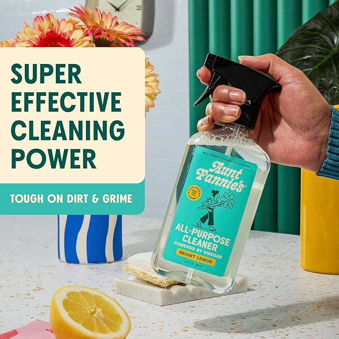 Aunt Fannie's All Purpose Household Cleaner, Multi-surface Spray, Powered by Vinegar for Kitchen, Bath, Windows and Countertops, Lemon Scent (Pack of 3)