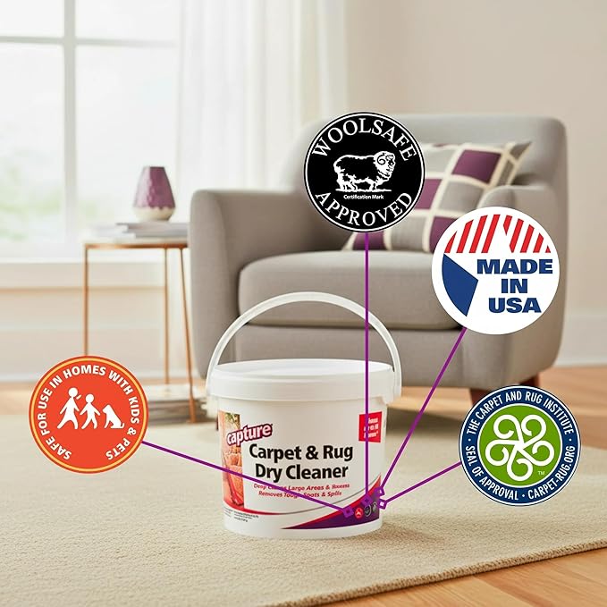 Capture Carpet Total Care Kit 400 - Home Couch and Upholstery, Car Rug, Dogs & Cats Pet Carpet Cleaner Solution - Strength Odor Eliminator, Stains Spot Remover, Non Liquid & No Harsh Chemical
