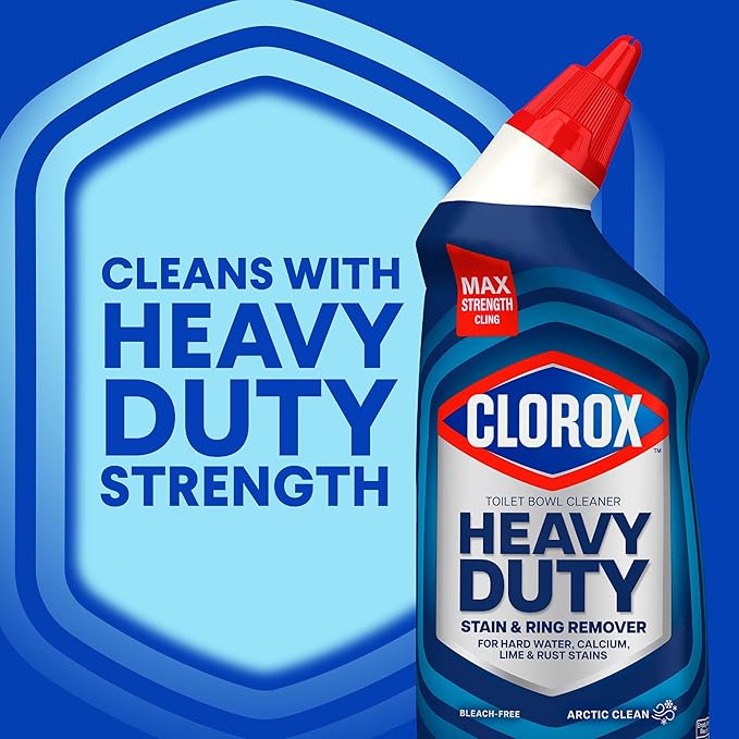 Clorox Toilet Bowl Cleaner Heavy Duty Stain and Ring Remover, Arctic Clean, 24 Fl Oz., Pack of 2