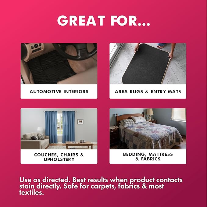 RemoovABull Carpet & Upholstery Stain Remover – Fast Acting, Powerful Cleaner for Oil, Grease, Dirt, Coffee, Urine & More – Ideal for Car Interiors, Fabrics, & Carpets – Made in the USA