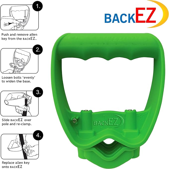 Back-Saving Tool Handle Attachment, EVR-Grip Upgrade, Labor-Saving Ergonomic Shovel Add-on Handle Green