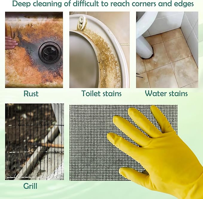 30Pcs Cleaning Screens for Toilets Cleaner Hard Water 5.5 x 4 Inch Flexible Scrubbing Pads for Household Cleaning Scouring Mesh Pad for Remove Grills Carbon Rust Scale(30)