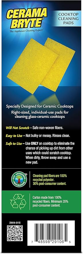 Cerama Bryte Cooktop Cleaning Pads, 10-Count 2 Pack