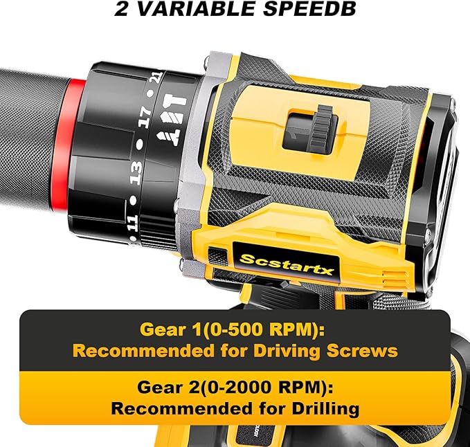 20V Cordless Brushless Drill Driver (3/8") - 24-Piece Compact Kit, 70Nm High Torque, 2.0Ah Li-Ion Battery for Home DIY & Apartment Repairs, Furniture Assembly