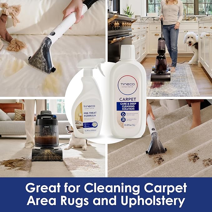 Tineco Pretreat Formula & Cleaning Solution Set for CARPET ONE Cruiser Series, CARPET ONE PRO & Spot Series, iCARPET, Removes Tough Stains