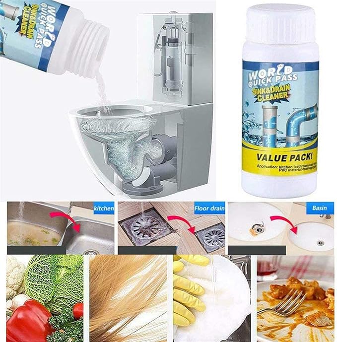 Wild Tornado Pipe Dredge Deodorant, Powerful Sink and Drain Cleaner, Quick Foaming Toilet Cleaner, Dredge Agent for Kitchen and Toilet Pipes (2pcs)