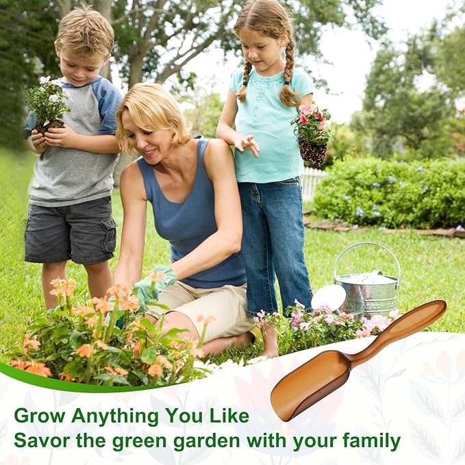 10-Pack Mini Gardening Shovel Spoons, Plastic Garden Soil Scoops for Cultivation Digging Transplanting/Flower Planting/Plant Succulent, Colorful Small Gardening Tools [Brown]