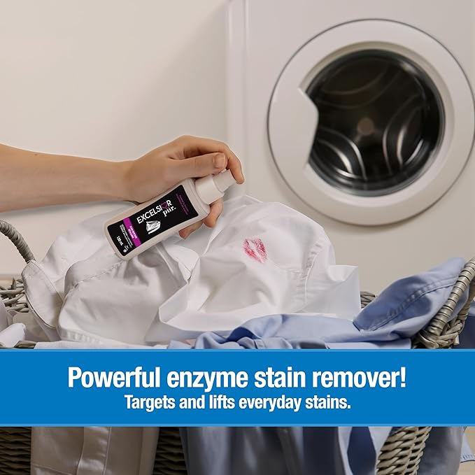 Excelsior Pür 7.5x Concentrated Laundry Detergent, 2.4 L (200 Loads), Fragrance Free/Unscented, Odor Control, Eco-Dispenser + Stain Remover, HE Compatible