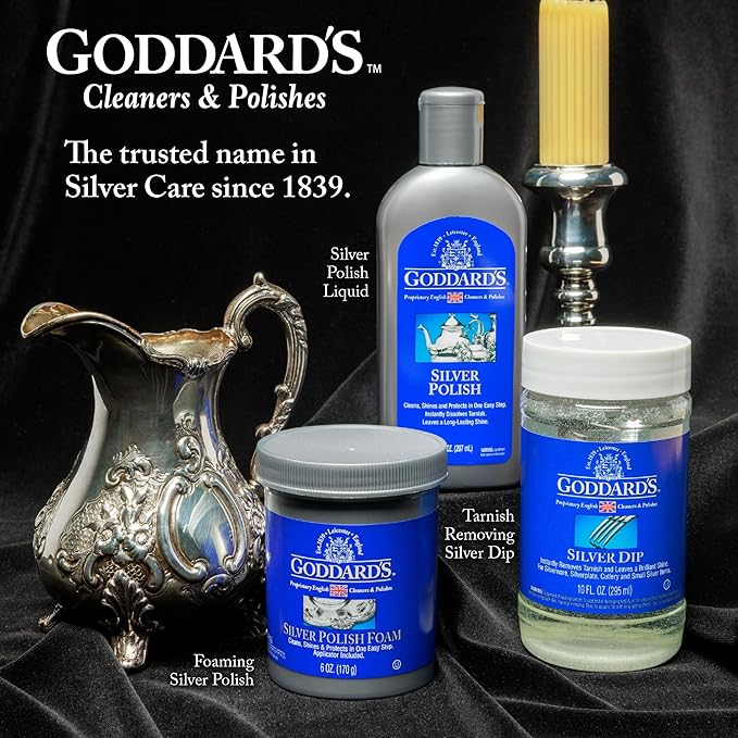 Goddard's Silver Polish Liquid - Silver Cleaner and Polish for Jewelry, Silverware, Ornaments, Accessories, Antiques & More - All-in-One Tarnish Remover Solution, 7 oz