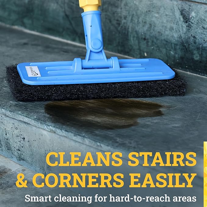 KLEEN HANDLER Cleaning and Stripping Pad | Heavy Duty Surface Cleaning Scrub, Scouring, Abrasive, Black (Pack of 5)