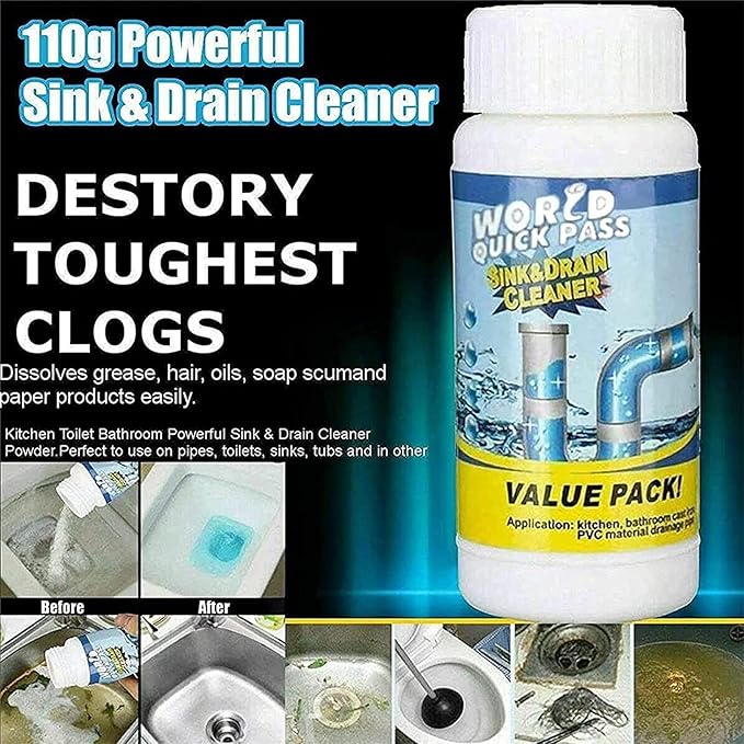 World Tornado Sink Drain Cleaner, Wild Tornado Pipe Dredge Deodorant, Powerful Sink and Drain Cleaner Pipe Cleaner, Fast Foaming Drains Cleaner for Kitchen and Pipes Cleaning Tool (4pcs)