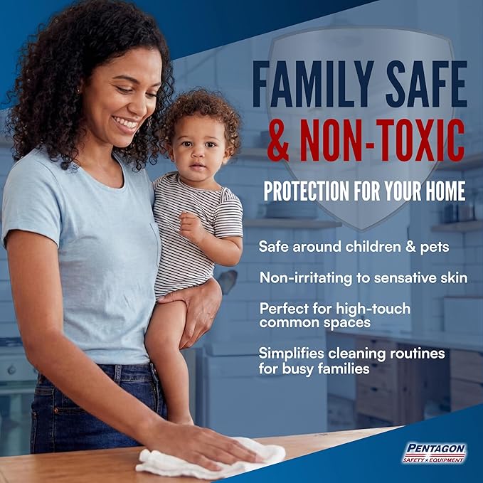 PENTAGON SAFETY EQUIPMENT All Surface Cleaner Spray (32oz) – Non-Toxic, Streak-Free & Alcohol-Free | Safe for Electronics, Glass, Kitchen & Bathroom | Family-Safe Formula, Made in USA