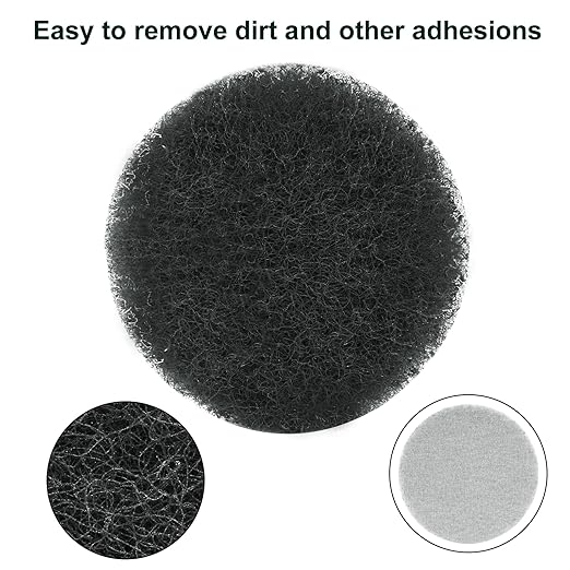 BokWin 8 Pcs 5 Inch Round Scouring Pads Drill Scrubber Pads Hook and Loop Scuff Pads for Clean Polishing(Grey)