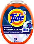 Tide Hygienic Clean Power PODS Laundry Detergent Pacs, Original Scent, 63 Count, Removes Visible and Invisible Dirt