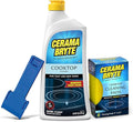 Cerama Bryte Ceramic Cooktop Cleaner (28 oz), Scraper and 5 Cleaning Pads Combo Kit