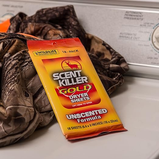 Wildlife Research Scent Killer Gold Dryer Sheets (Unscented) 18 Count (Pack of 1)