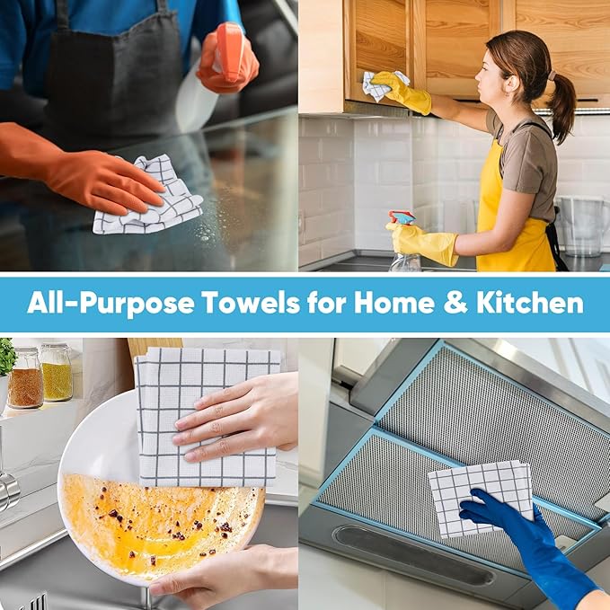 AIDEA Microfiber Cleaning Cloth Roll, 50PK, Microfiber Kitchen Towels, Reusable Paper Towels Tear Away Cloth, Lint Free Rags for House, Window, Cleaning Supplies 11.5"×11.5"