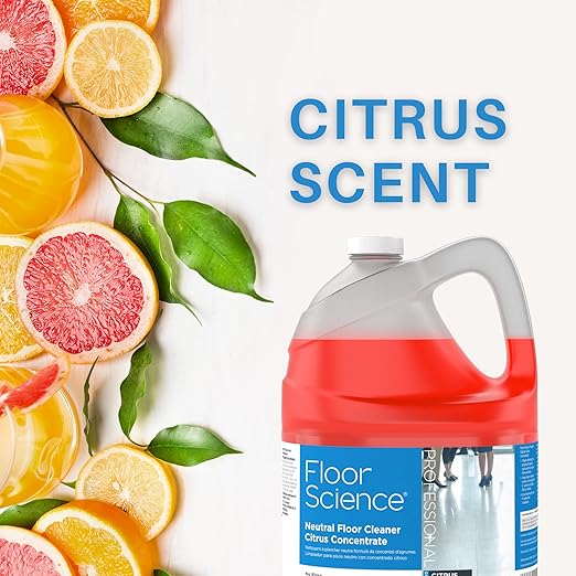 Diversey Floor Science CBD540441 Professional Neutral Floor Cleaner, Deep & Gentle Cleaning with No Residue or Rinse Required, Citrus Scent, Concentrate, 1-Gallon