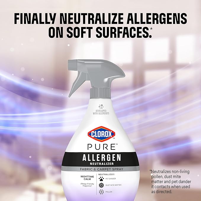 Clorox PURE Allergen Neutralizer Fabric and Carpet Spray, Nighttime Calm, 26 Fluid Ounces