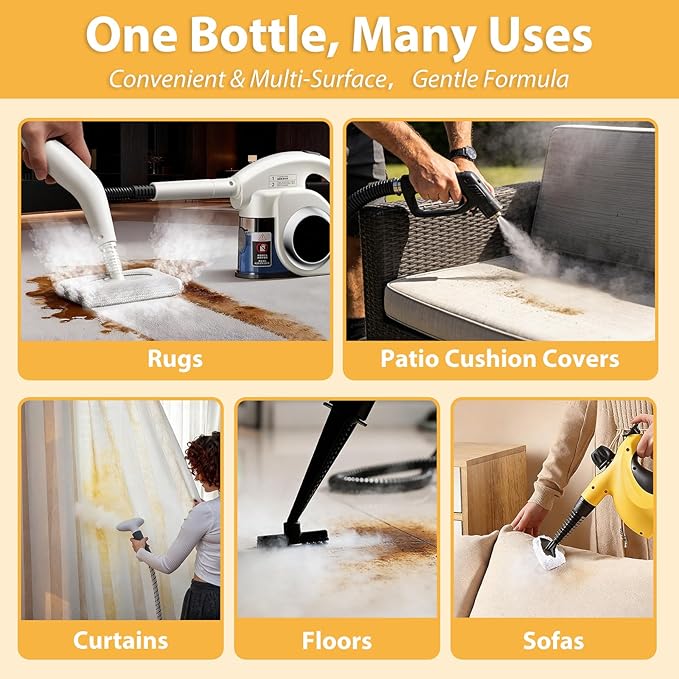 Snowlily 20X Concentrated Multi-Surface Steam Mop Solution for All Steam Mops & Machines – Cleans Floors, Curtains, Carpets & Fabrics, Fresh Floral Scent, 16.9 fl oz (Orange)