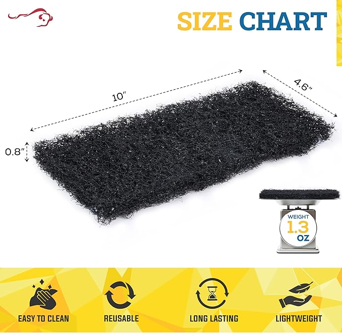 KLEEN HANDLER Cleaning and Stripping Pad | Heavy Duty Surface Cleaning Scrub, Scouring, Abrasive, Black (Pack of 5)