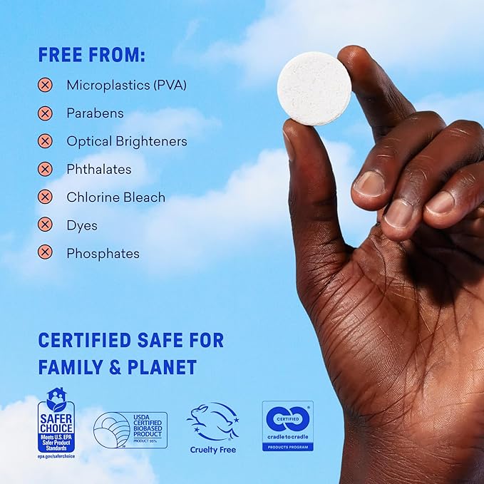 BLUELAND Laundry Essentials Kit, Spring Bloom - Plastic-Free Laundry Detergent Tablets, Oxi Booster, and Reuseable Natural Wool Dryer Balls