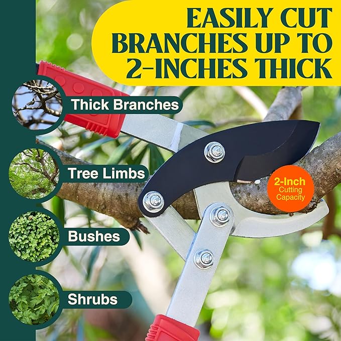 Haus & Garten PowerPRO Compound Action 29" Bypass Loppers - Use as loppers for tree trimming, branch cutters, heavy-duty garden pruning tree clippers, lopping shears