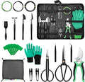 Bonsai Tool Kit - Bonsai Tools Set with PU Leather Bag for Beginners | Gardening Gifts for Women & Parents (22 Pcs with Repotting Mat)