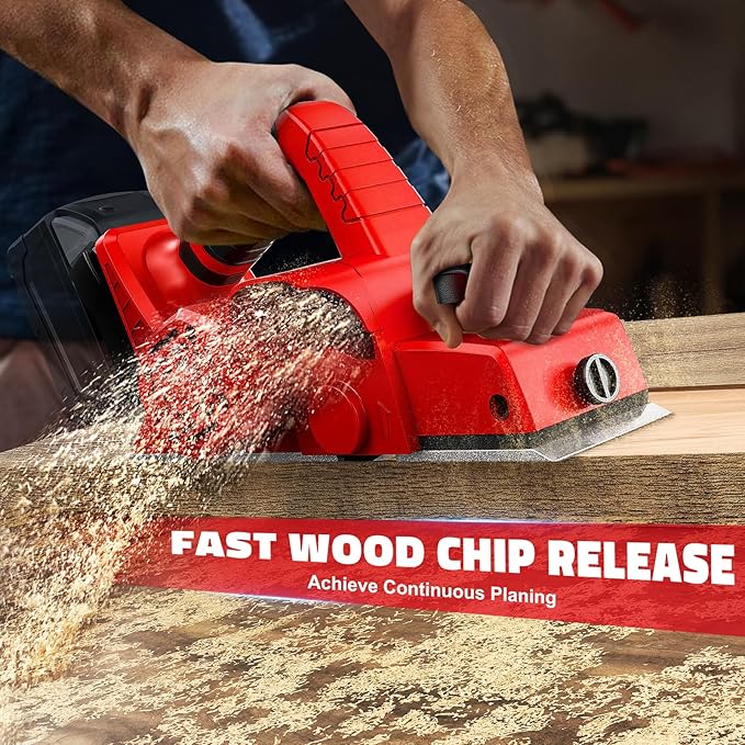 Cordless Electric Hand Planer: 3-1/4-Inch Handheld Planer Compatible with Milwaukee Battery (No Battery) - 15000 RPM Power Wood Planer for Woodworking, Carpentry