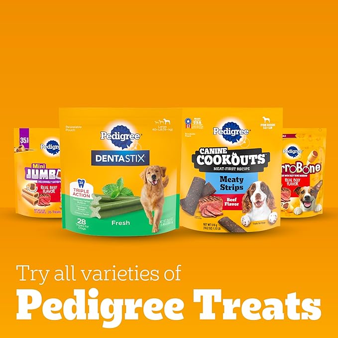 Pedigree Dentastix Large Breed Dog Treats, Beef Flavor, 1.67 lb. Bag (32 Treats)