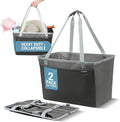 CleverMade Collapsible Tote Basket MAX (64L) – Extra Large Foldable Carry-All Storage Bin with Front Pocket, 60 lb Capacity Laundry Basket for Home, Dorm, RV & Trunk Organization