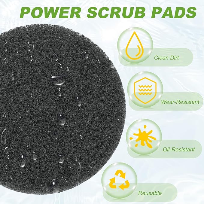Power Scrub Pads, Scrubbing Pads 800 Grits Scouring Discs - Fitting for (Home Kitchen Cleaning - Drill Attachment - Scrubber Replacement) 20 Pcs & 3 Inch & Gray