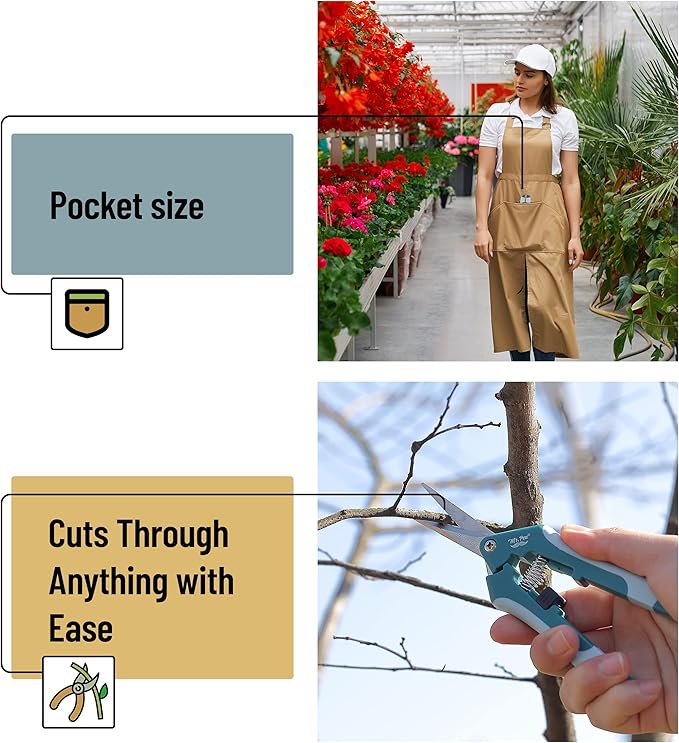 Mr. Pen Gardening Scissors, 6.5 Inch, Pruning Shears with Straight Stainless Steel Blade, Garden Clippers