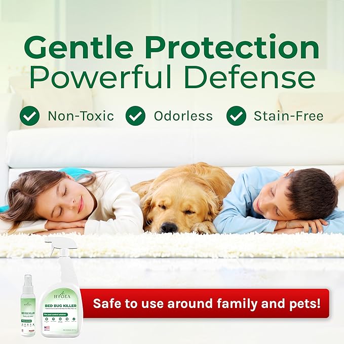 Hygea Natural Lice and Bed Bug DIY Kit- Non-Toxic, Odorless,Safe for children and pets, All water safe surfaces - Includes Bed Bug Spray and Bedbug Travel Spray TSA approved size