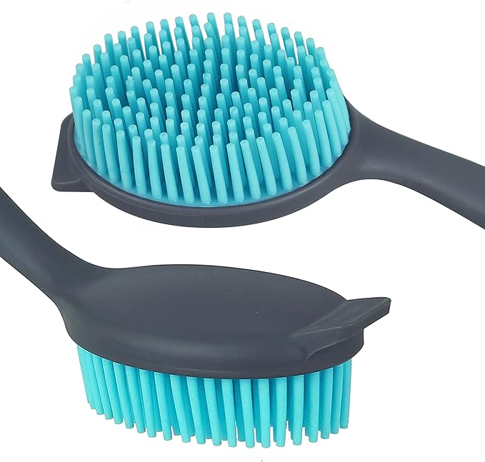 PHYEX 2-Pack Dish Brush with Handle, Kitchen Dish Scrubber Soft Dishwashing Brush for Cleaning Pots, Pan, Sink