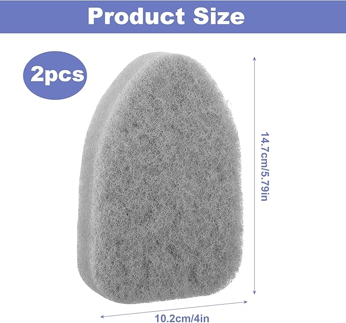 2Pcs Scouring Pads Grey Scrub Pads for Cleaning Reusable Scrub Sponge Non Scratch Fit Tub Tile Scrubber Brushes Cleaning for Kitchen Toilet Wall Tile Sink