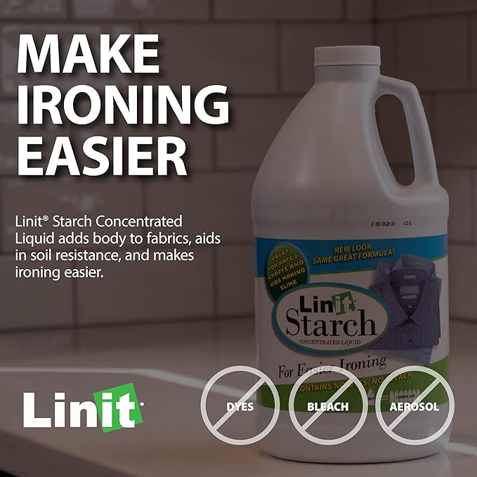 Linit Starch Crisp Classic Finish 64 Oz - Liquid Starch For Ironing Clothes And Wrinkle Release/Great For Arts & Crafts Projects, Slime, Paper Mache, Silly Putty/Trusted For Generations (408440)
